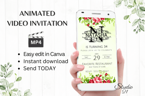 Animated Invitation (Monogram Letter N): Your Personalized Digital Evite