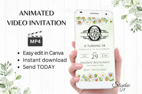 Animated Monogram Letter O Invitation: Instant Digital Style