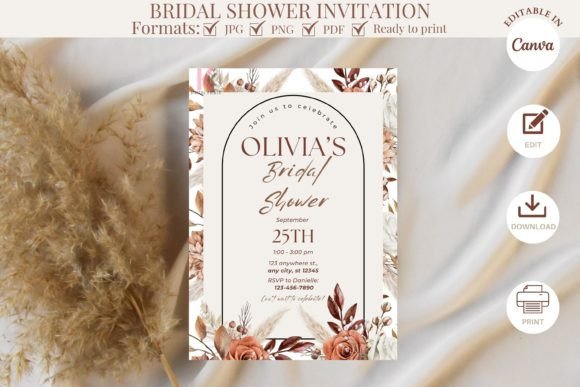 Boho Bridal Shower Invitation Template for a Free-Spirited Celebration