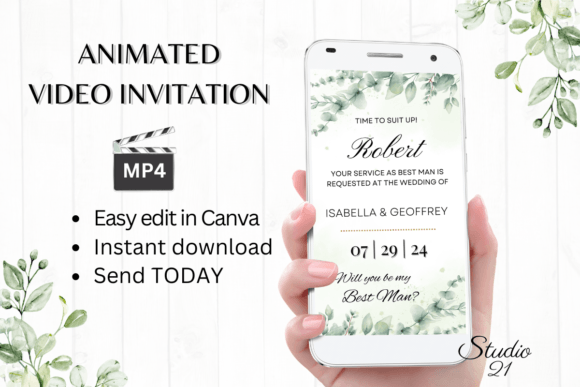 Classic Best Man Proposal W3402BM: A Digital Wedding Invite Solution