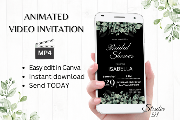 Classic Bridal Shower Invite W4409: A Modern Take on Timeless Elegance