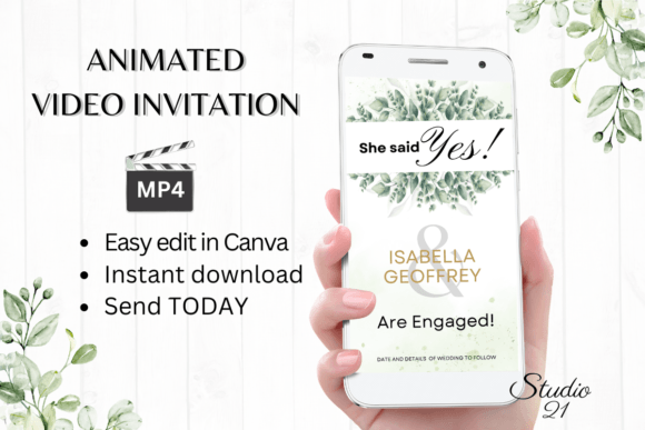 Classic Engagement Announcement W1406B: Your Invitation to Elegance
