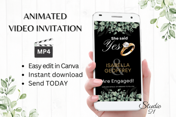 Classic Engagement Announcement W1409B: Timeless Elegance for Modern Invites