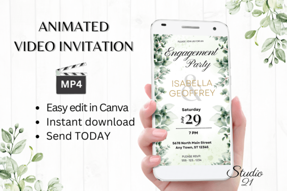 Classic Engagement Party Invite W1404: Your Digital Celebration Starter