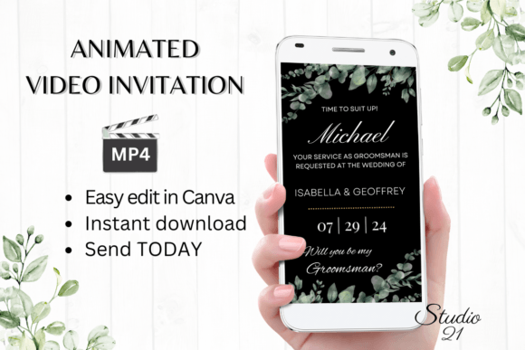 Classic Groomsman Proposal W3403GM: A Modern Script for Digital Invitations