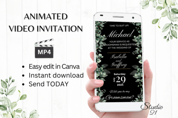 Classic Groomsman Proposal W3405GM: A Digital Video Template for the Modern Proposal