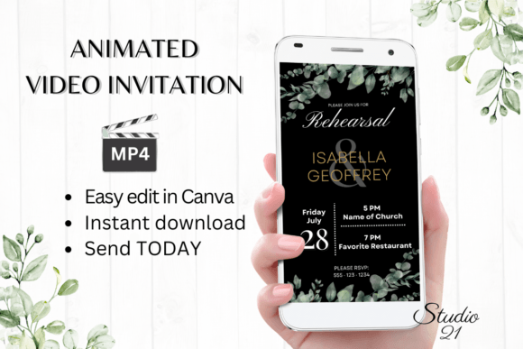 Classic Rehearsal Dinner Invite W7403: A Modern Digital Template