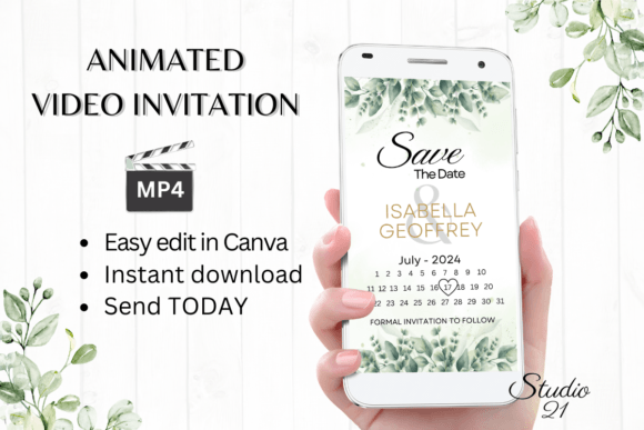 Classic Save the Date W2408B: A Digital Invitation Template for Modern Events