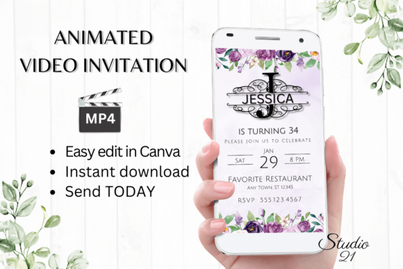 Elevate Milestones with a Monogram Letter J Video Birthday Evite