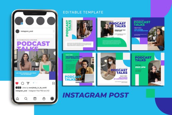 Elevate Your Instagram: The Podcast Talks Template Set