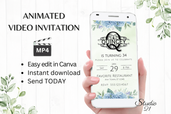 Smartphone Invite (Monogram Letter Q): Your Instant Animated Evite