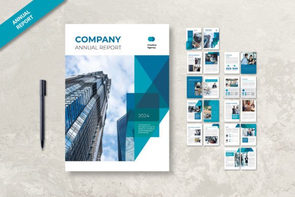 Streamline Your Corporate Story with Annual Report Creative Light Blue